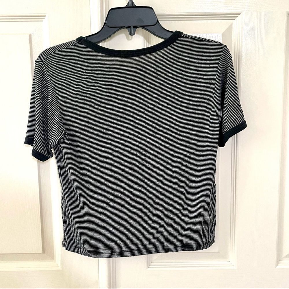 John Galt black and white striped short sleeve Santa Monica shirt - Picture 3 of 12